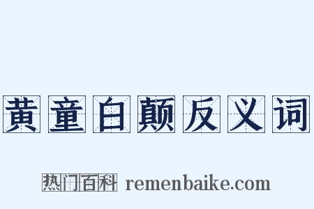黄童白颠反义词是什么意思的图片
